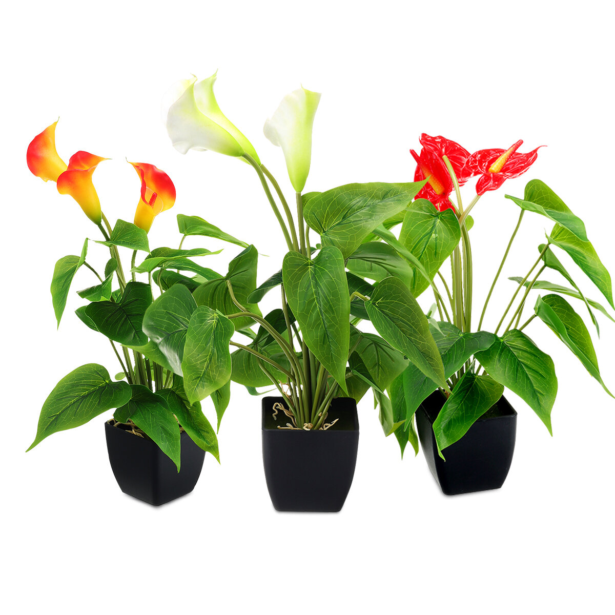 

Potted Simulation Plant Lifelike 25 Leaves Evergreen Artificial Plant Bush Potted Tree Flower Home Garden Office Decorat