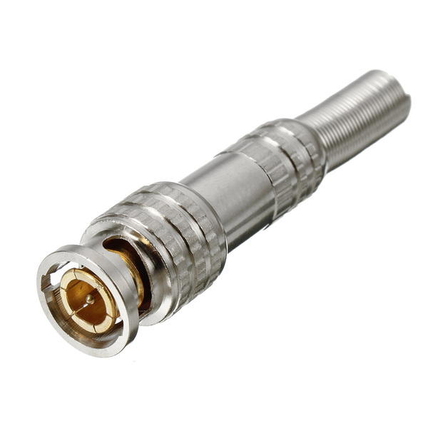 BNC Male Connector for RG-59 Coaxial Cable Brass End Crimp Cable Screwing Camera Free Welding