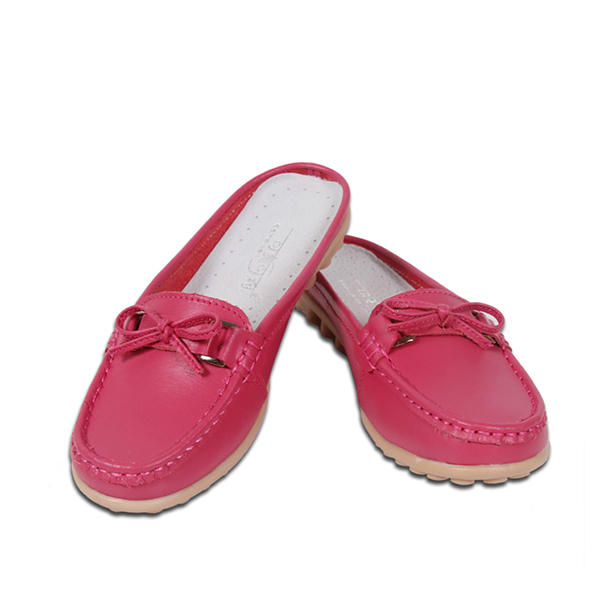 Image of Women Casual Soft Slip-Ons aus Leder Bowknot Chic Flat Loafers