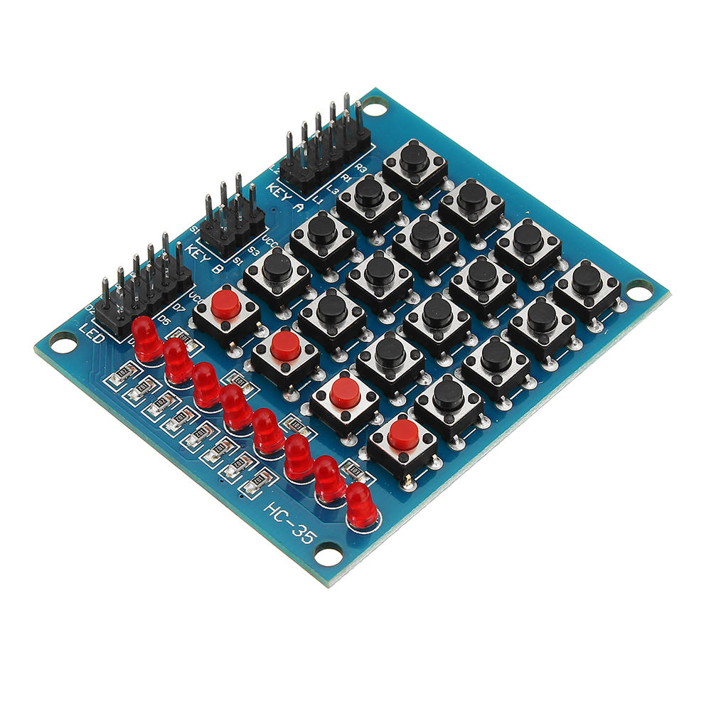 10 stks 8 LED 4x4 Drukknop 16 Toetsen Matrix Onafhankelijke Toetsenbord Module Voor AVR ARM STM32