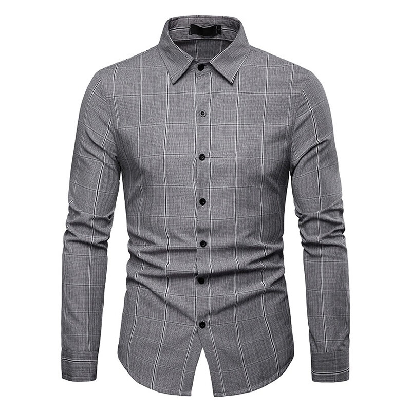Men plaid solid color long sleeve shirts Sale - Banggood.com sold out ...