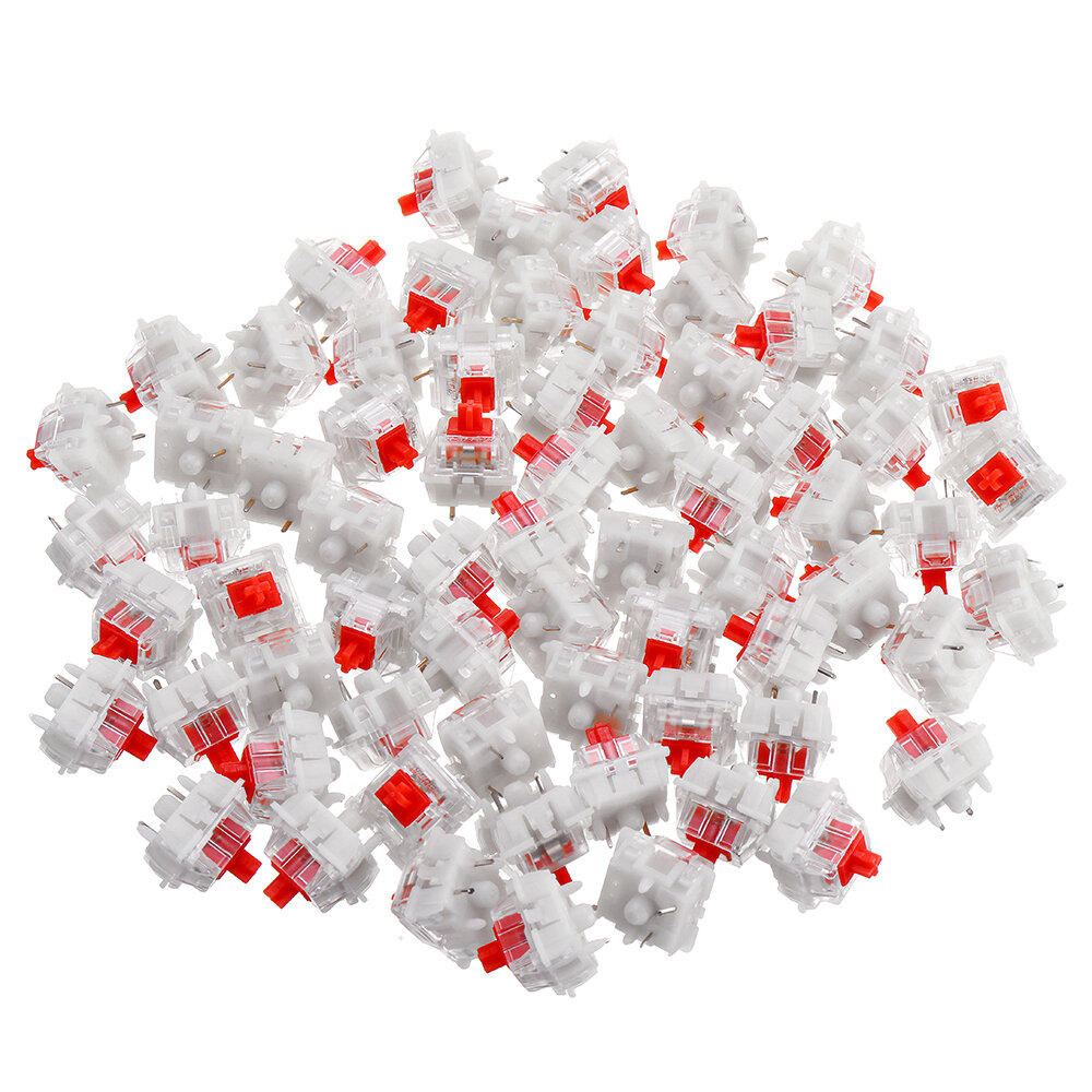 70PCS Pack 5 Pin Gateron Silent Red Switch Mechanical Switch for Mechanical Gaming Keyboard