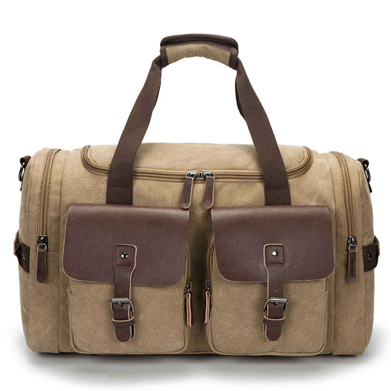 Menico Men Canvas Outdoor Travel Large Capacity Multifunctional Multi-pocket Zipper Handbag Messenger Bag