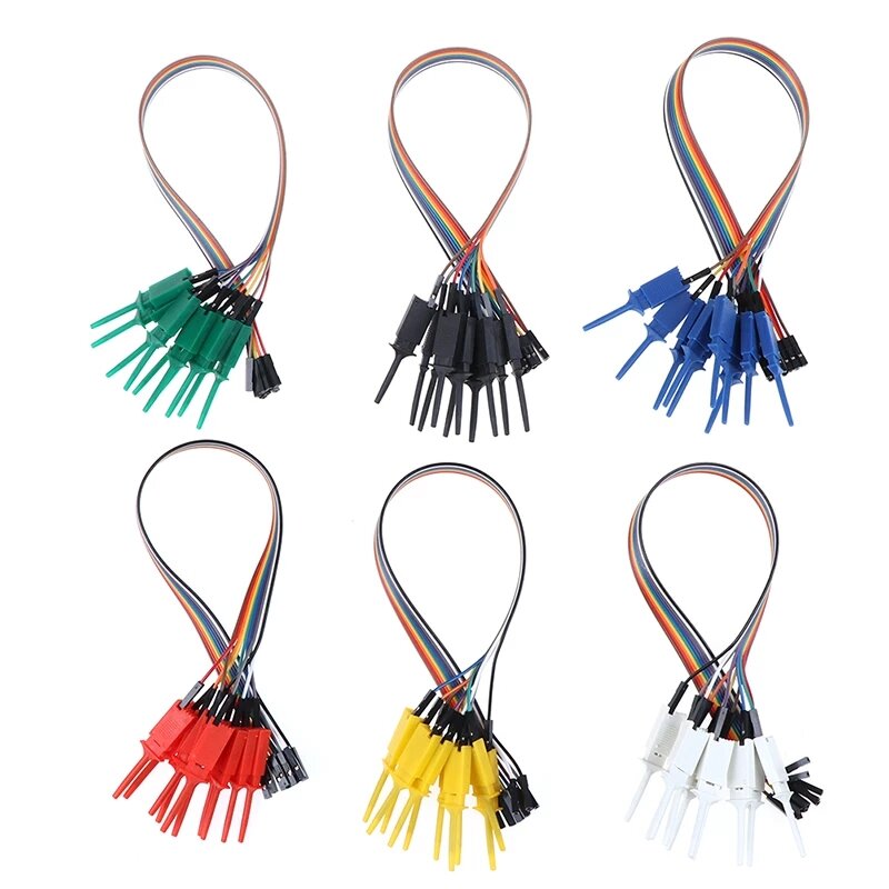 10pcs 300mm High Efficiency Test Hook Clip Analyzer Cable Gripper Probe Test Clamp Kit