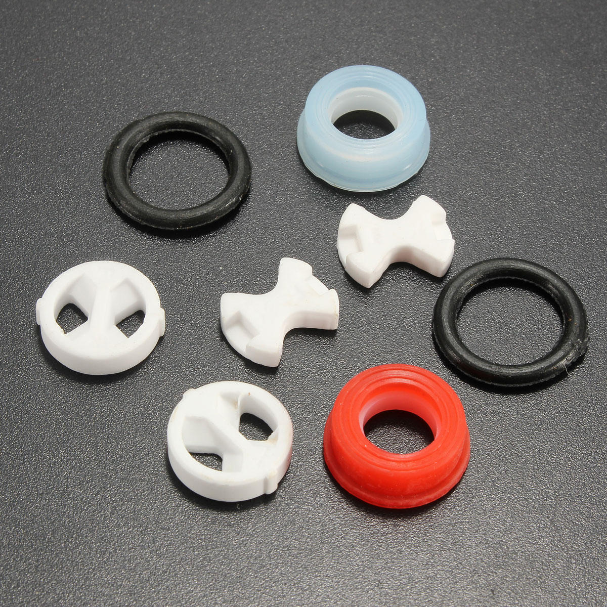 8Pcs Ceramic Disc Silicon Washer Insert Turn Replacement For Valve Tap