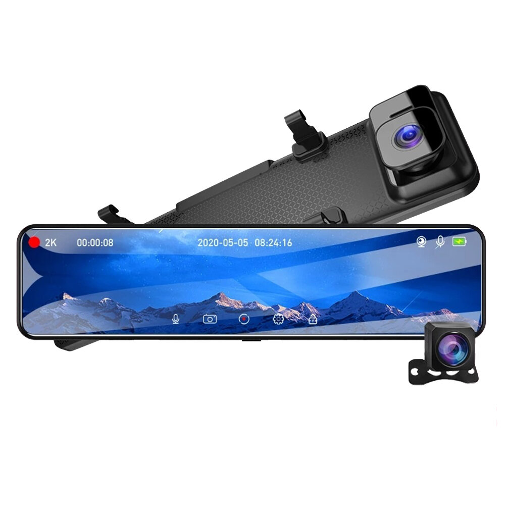 

E-ACE A45 12 дюймов 2K Touch Авто Видеорегистратор Зеркало Dash Cam Авто Регистратор Dashcam Dual Объектив Поддержка GPS