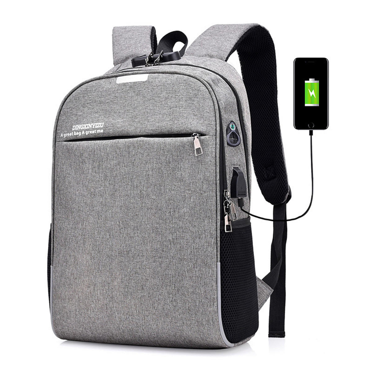 20L Anti-Theft Men Laptop Notebook Backpack USB Port ładowania Torba szkolna z hasłem