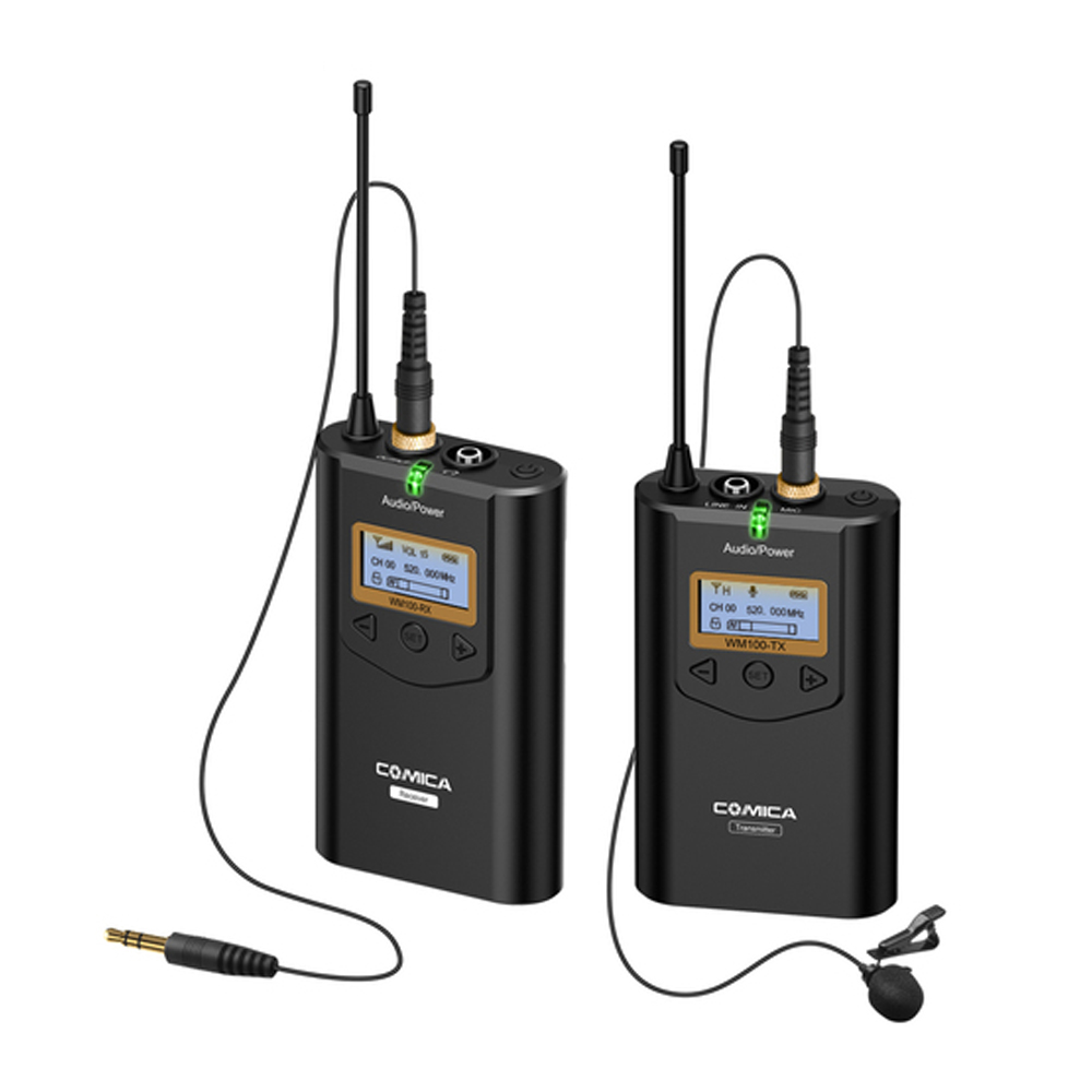 

Comica CVM-WM100 Wireless Микрофон 48 каналов UHF Professional Всенаправленная беспроводная связь Микрофон Смартфон каме
