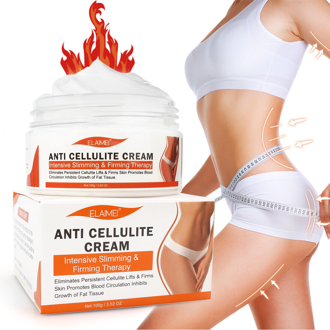 

ELAIEMEI Anti-Orange Peel Fat Burning Cream Refreshing Firming Massage Cream
