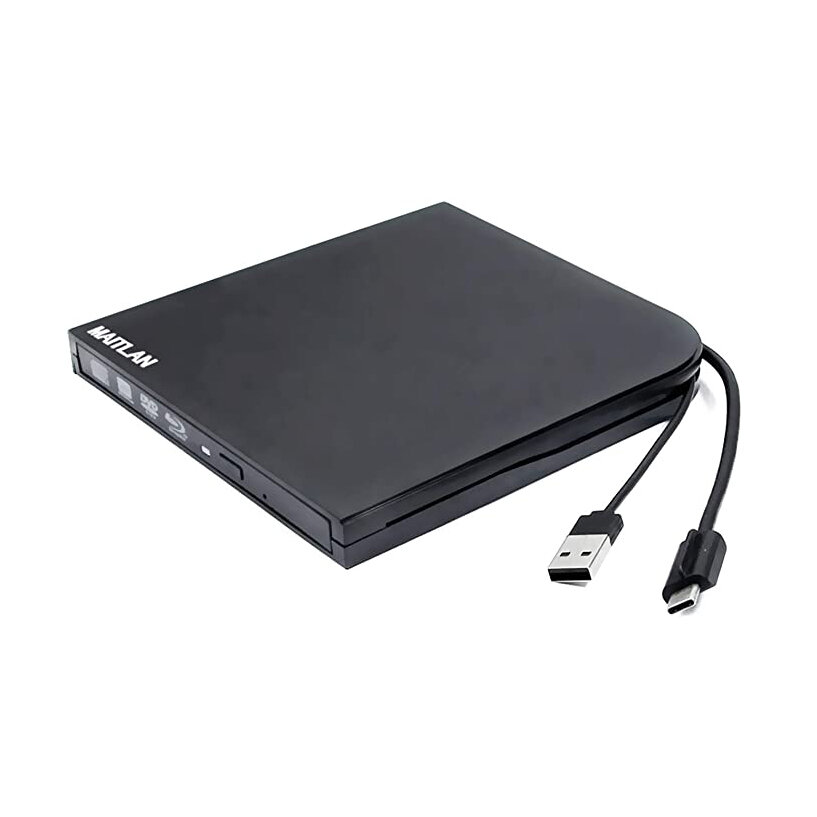 External 4K UHD HD 3D Blu-Ray Disc Player USB3.0 Type-C USB-C 2-In-1 6X BD-R BD-RE DL BDXL 100GB DVD-R M-Disc Burner Por