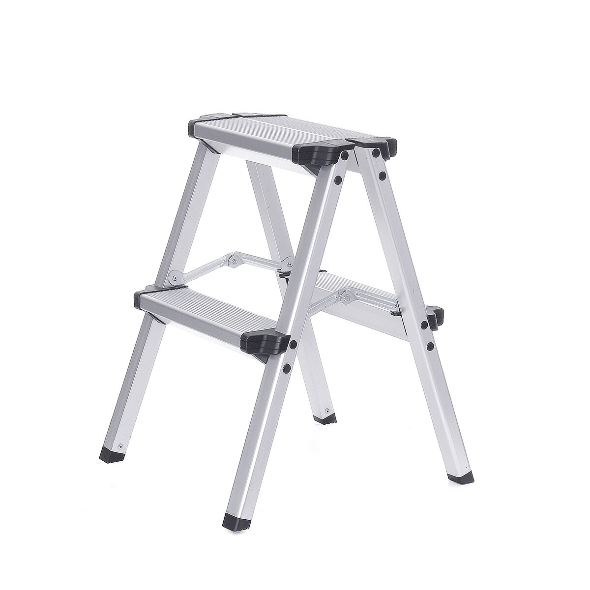 150KG Maximum Load 2 Step Stool Folding Ladder Anti Slip Safety Aluminium Platform