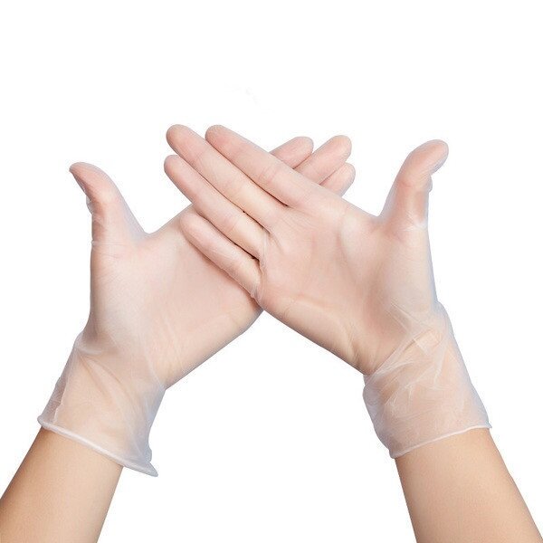 MIANDASHI 100 Stück Einweg-PVC-Handschuhe für BBQ, wasserdichte Sicherheitshandschuhe-L