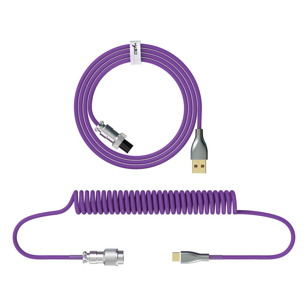 2.2m Mechanical Keyboard Cable Coiled Type-C USB Aviation Connector Spring Wire Desktop Computer Plu