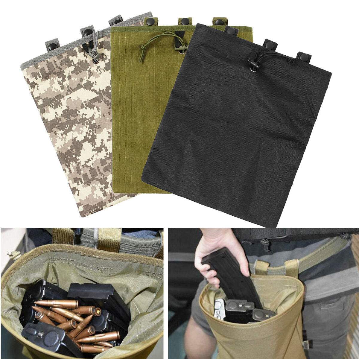 Tactische tas van 30x25cm van Oxford-stof met houder voor tijdschriften en munitietas voor jacht en visserij.