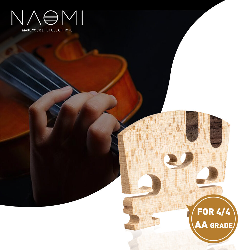 NAOMI 1PC Master AA Grade Snow Flake Texture Maple Violin Bridge 4/4 Violin Bridge Replacement With 
