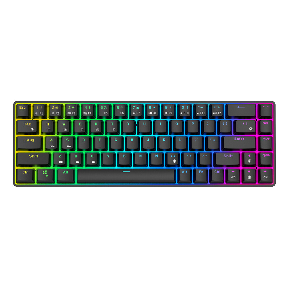 Royal Kludge RK68/RK855 Mechanical Keyboard 68 Keys RK Switch Hot Swappable Dual Mode Wireless bluetooth 5.1 Type-C Wired RGB Backlit RK68 Gaming Keyboard