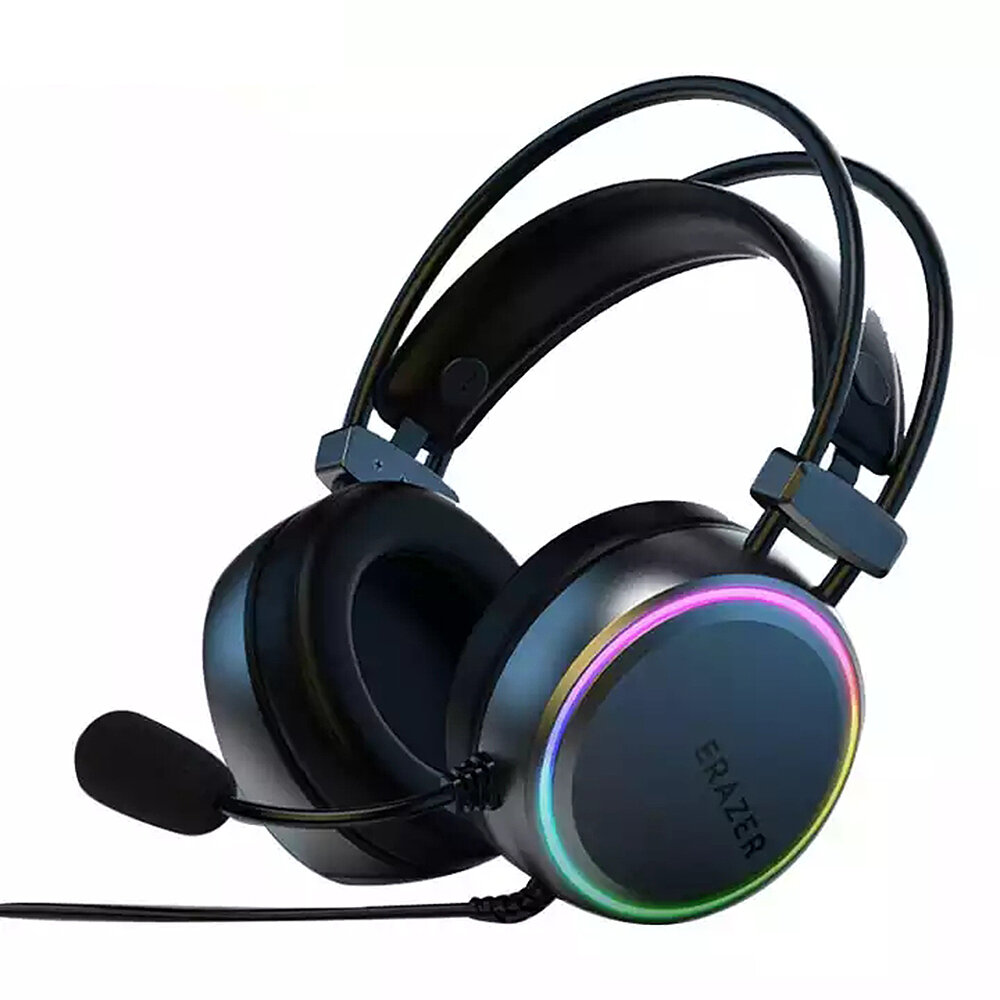 

Lenovo H3 Gaming Wired Headphone 50mm Dynamic Driver 7.1 Surround Sound RGB Light ENC Noise Cancelling 0.29KG Lightweigh
