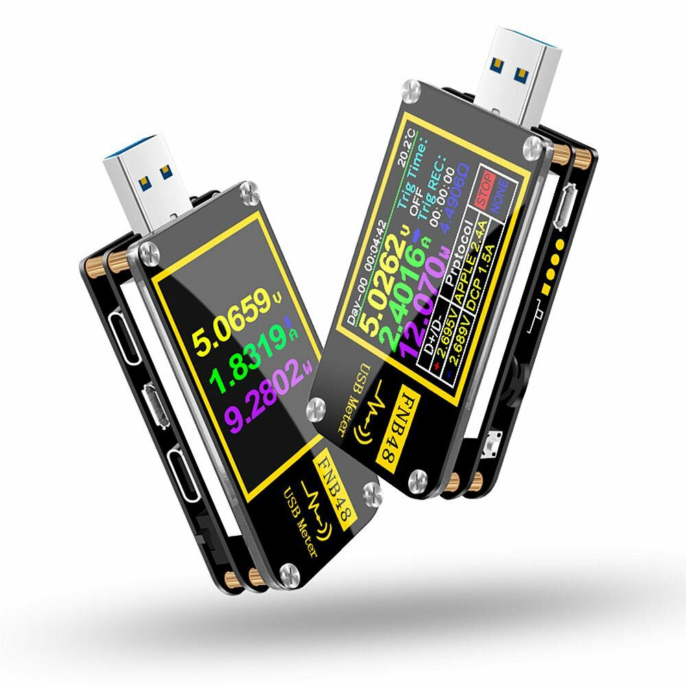 

FNB48 Pd триггерный вольтметр амперметр Stroom En вольтметр USB-тестер QC4 + PD3.0 2,0 Pps Snel Opladen протокол Capacit