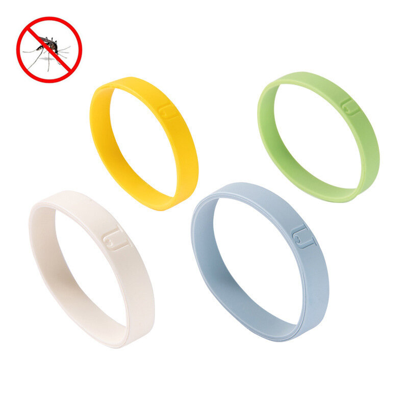 Jordanjudy 4 Pcs Mosquito Repellent Bracelets Soft Silicone Waterproof  Natural Essential Oils Safety Pest Repeller Bracelet Outdoor Camping Travel Home