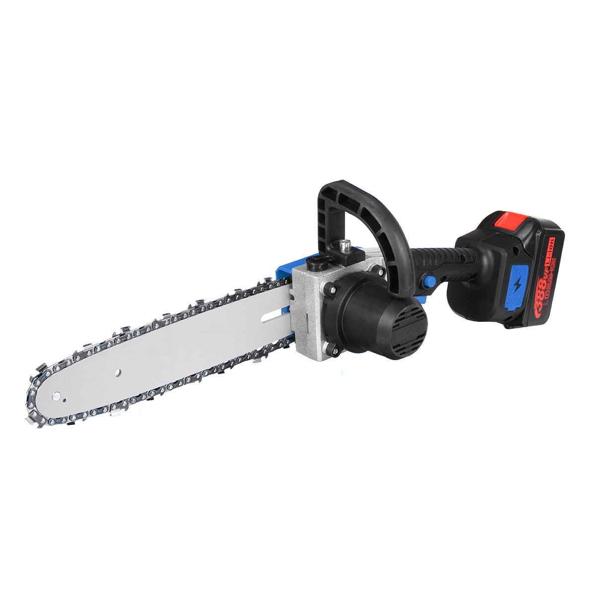10 Inch Cordless Electric Chain Saw One-Hand Saw Woodworking Wood Cutter W/ 1/2pcs Battery Also Adapted For Makita Batte