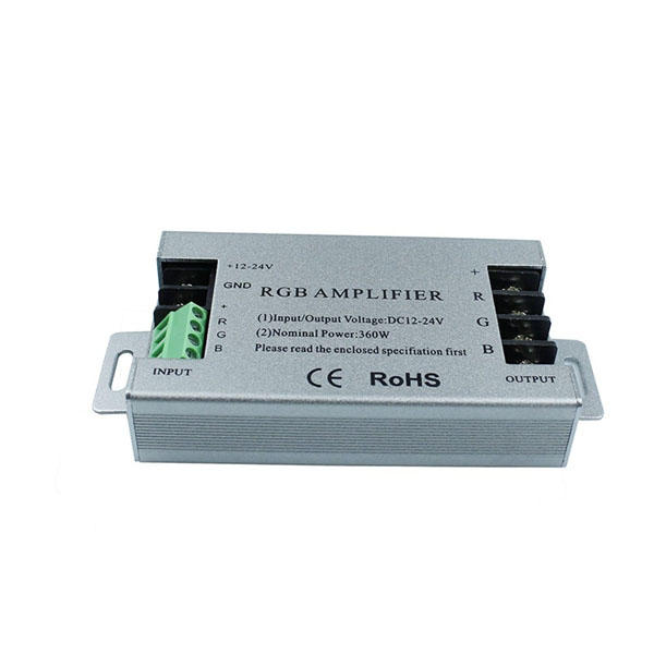 360W Aluminum RGB LED Amplifier Controller For RGB 5050 3528 Strip Light DC12-24V