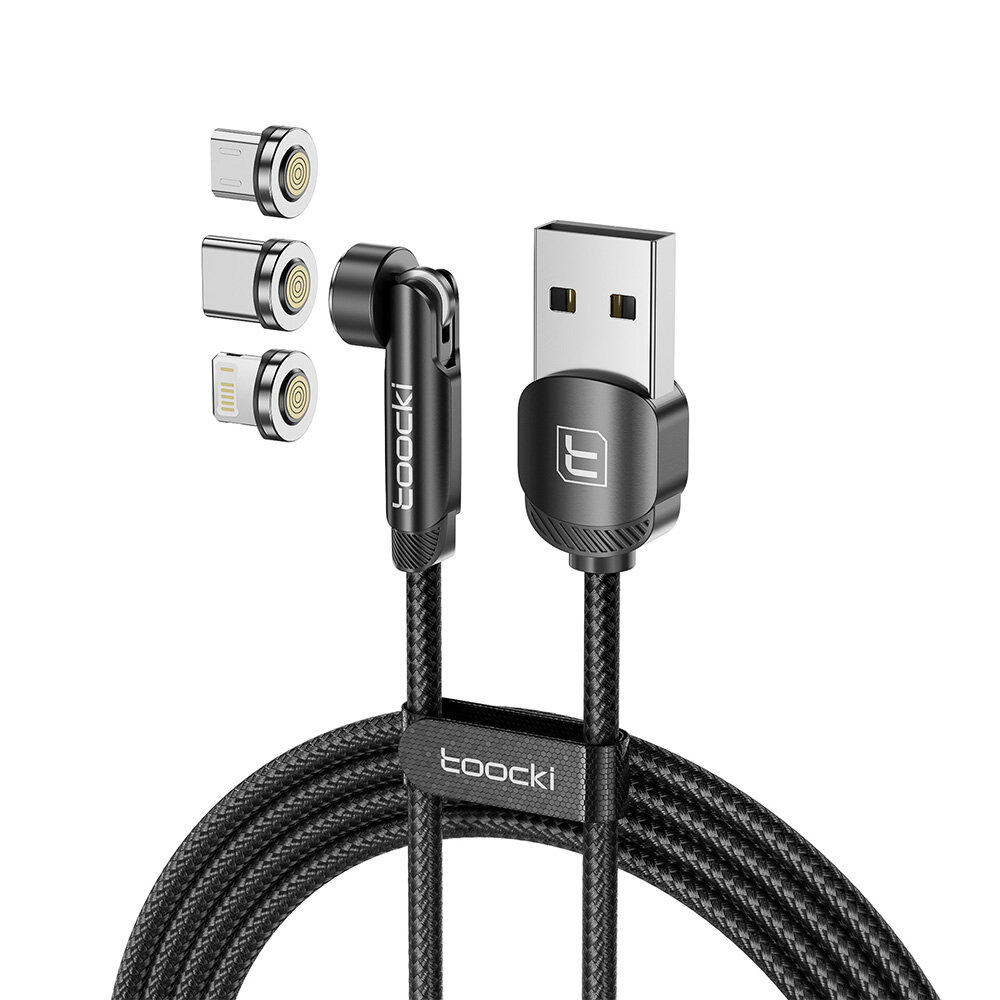 

Toocki TQ-X43 3A USB-A to iP/Type-C/Micro USB Cable Fast Charging Data Transmission Copper Core Line 1M/2M Long for iPho