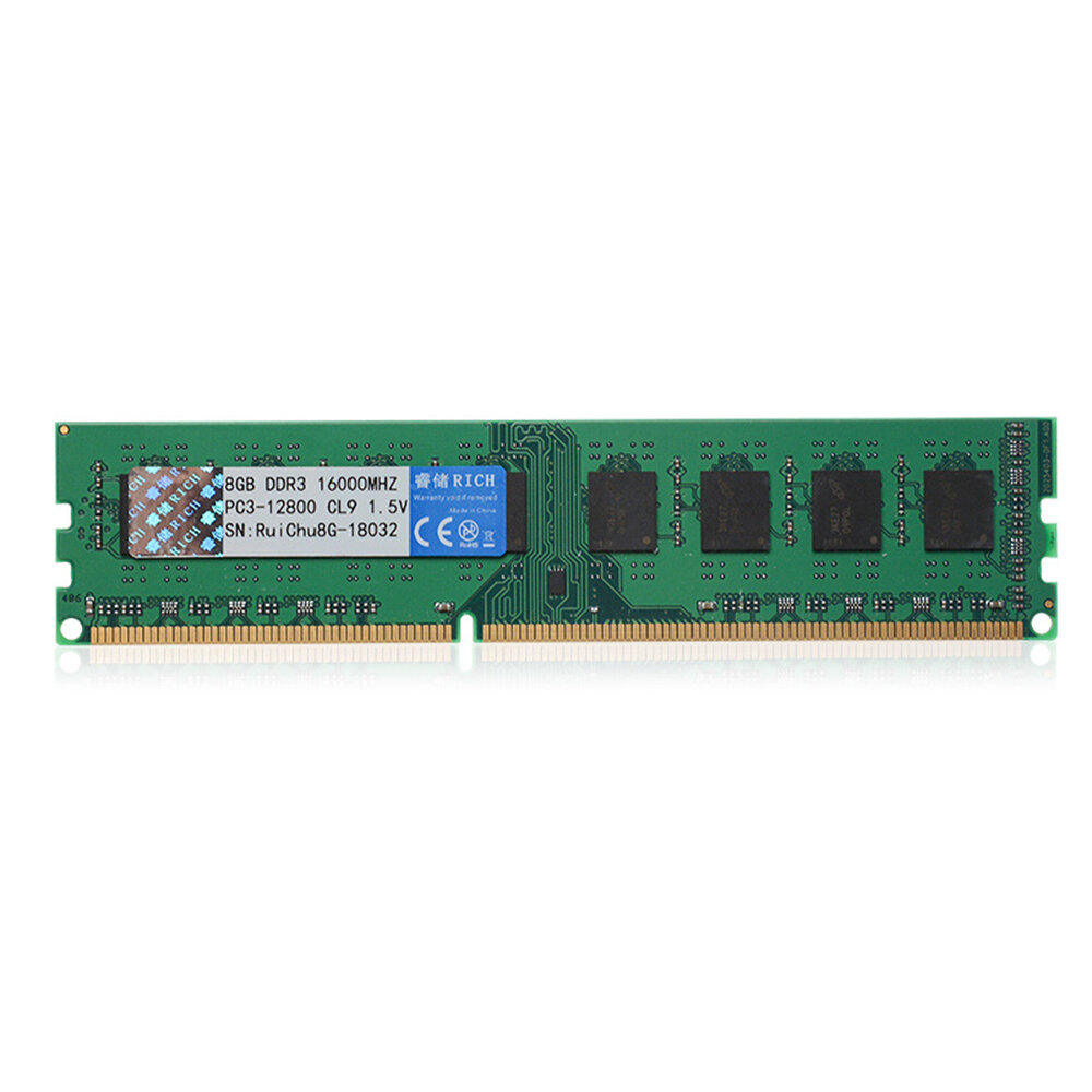 

RuiChu DDR3 1600MHz 8GB RAM 240pin Memory Ram Memory Stick Memory Card for Desktop PC Computer