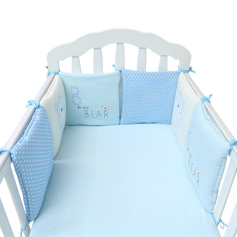 6PC A Set Baby Bed Bumpers Cotton Plush Safety Infant Toddler Nursery Beding Protection