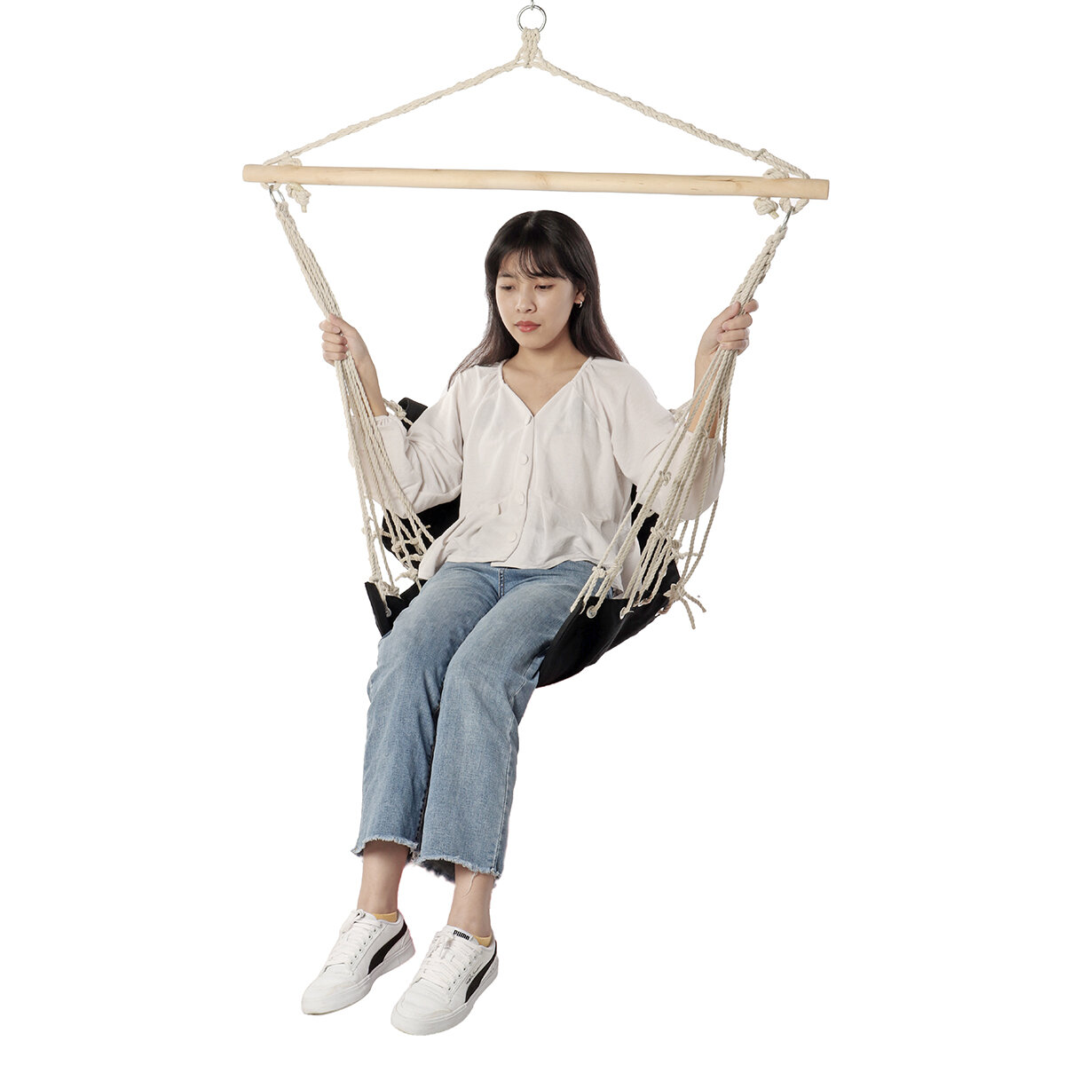 100*50cm 160kg Max Load Cotton Hammock Chair Simple Comfortable Hanging Seat Outdoor Garden Swing Max Load 160kg