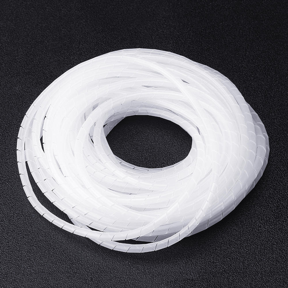 

10mm Dia 8.5M Length White PE YL692 Flexible Spiral Wrapping Wire Hiding Cable Sleeves for 3D Printer