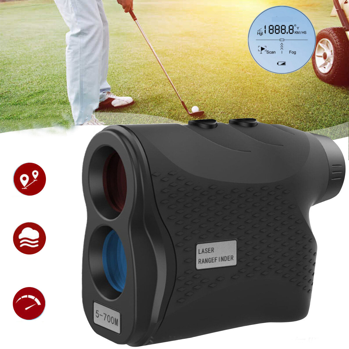 Medidor de distância de caça telêmetro 700M Digital Laser Telêmetro de golfe para pesquisa de caça esportiva de golfe