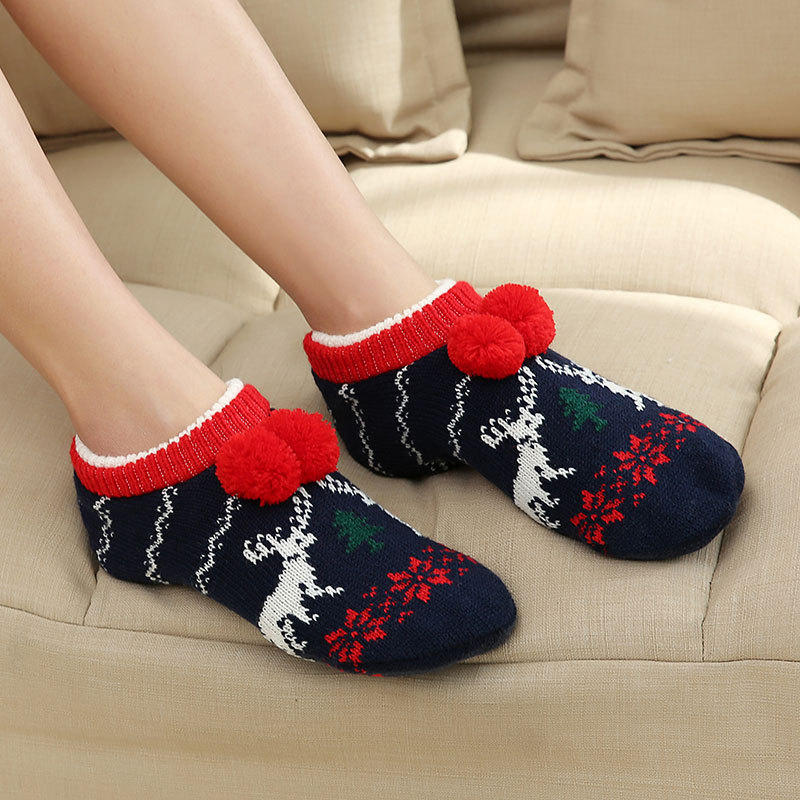 Women Winter Christmas Ankle Socks Non-Slip Floor Socks