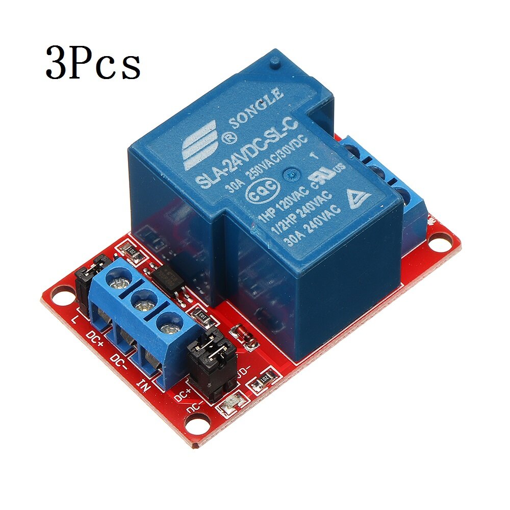 3Pcs BESTEP 1 Channel 24V Relay Module 30A With Optocoupler Isolation Support High And Low Level Trigger