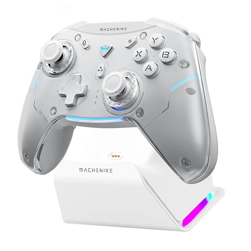 

Machenike G5pro Tri-mode Wireless Gaming Controller Hall Trigger Joystick Mecha-Tactile Buttons RGB Light Strip bluetoot