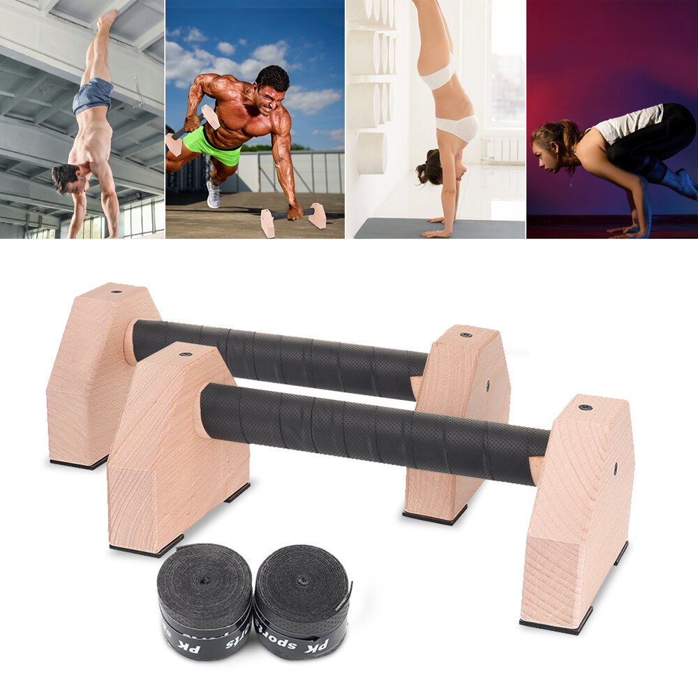 1 paar houten push-up bars gymnastiek gymnastiek parallettes handstand fitness sport