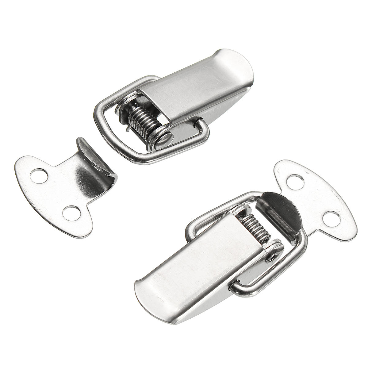 4Pcs 201 Stainless Steel Wooden Case Box Buckle Spring Lock