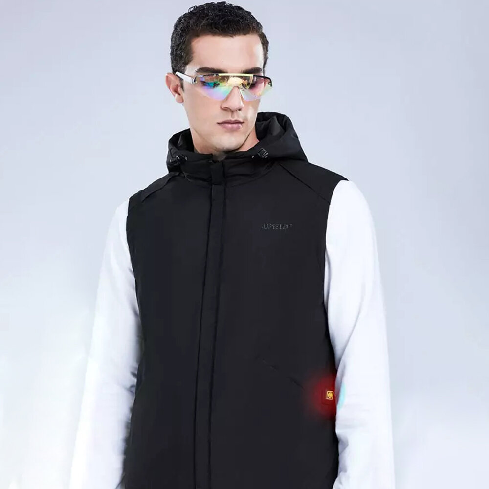 SUPIELD Electric Heated Vest 3 Gear Adjustable Aerogel Inner Soft Warm Intelligent USB Heating Coats Waterproof Reflective Winter Jacket Vest