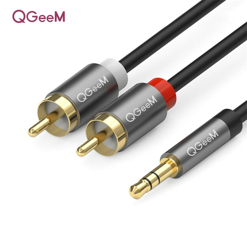 

QGEEM RCA Cable 2RCA to 3.5 Audio Jack AUX Adapter Cable for DJ Amplifiers Subwoofer Audio Mixer Home Theater DVD