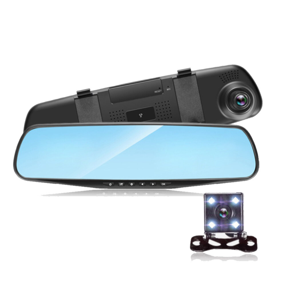 4.3 Inch Dual Lens 1080P Auto DVR Dash Cam Video Recorder Achteruitkijkspiegel Camera