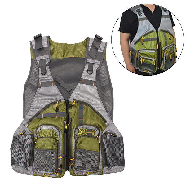 Fishing Vest backpack For Fly Fishing General Size Mesh Adjustable Mutil-Pocket 