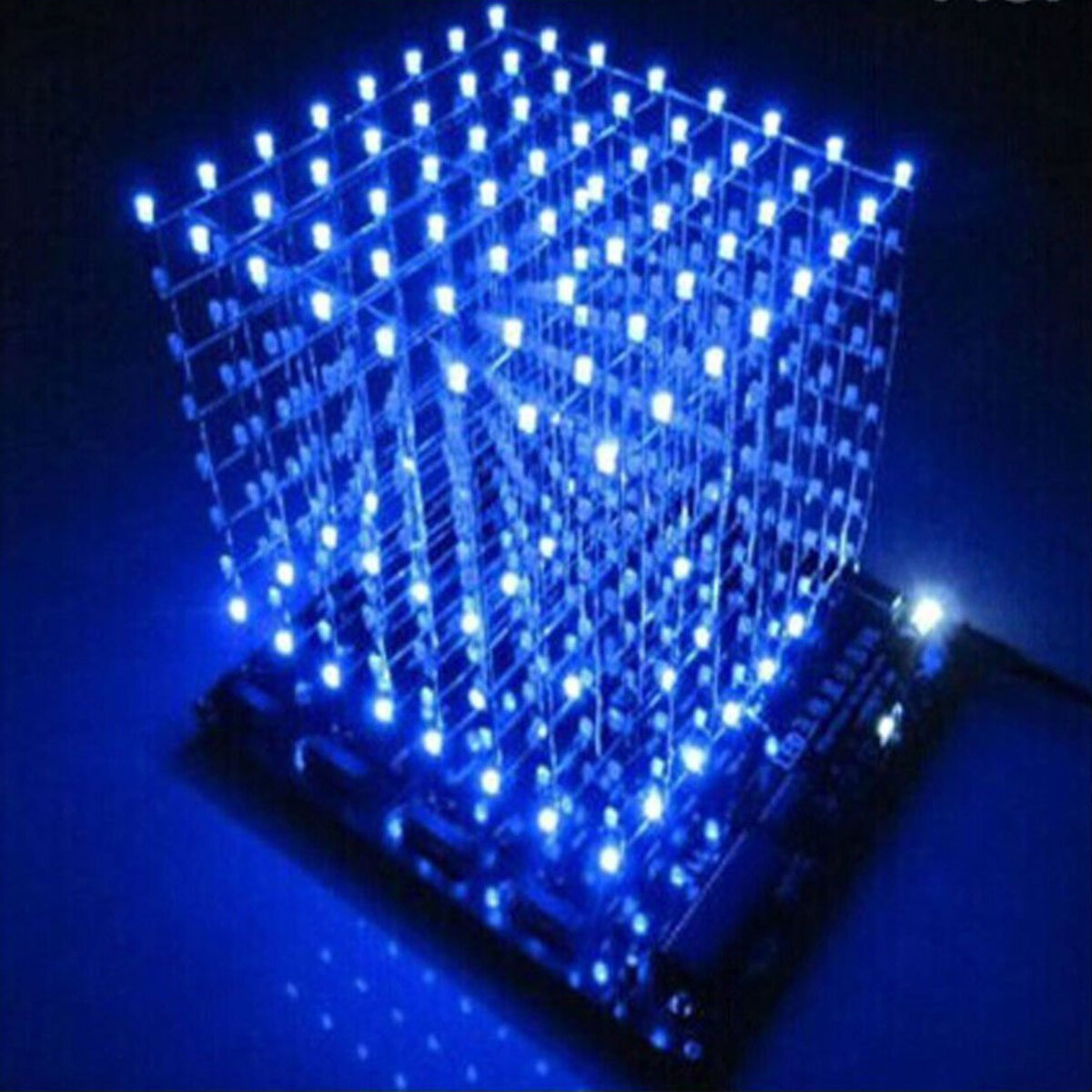 DIY Vierkant 8x8x8 3D Licht Elektronisch Cube Kit Blauw Rood LED Spectrumbord