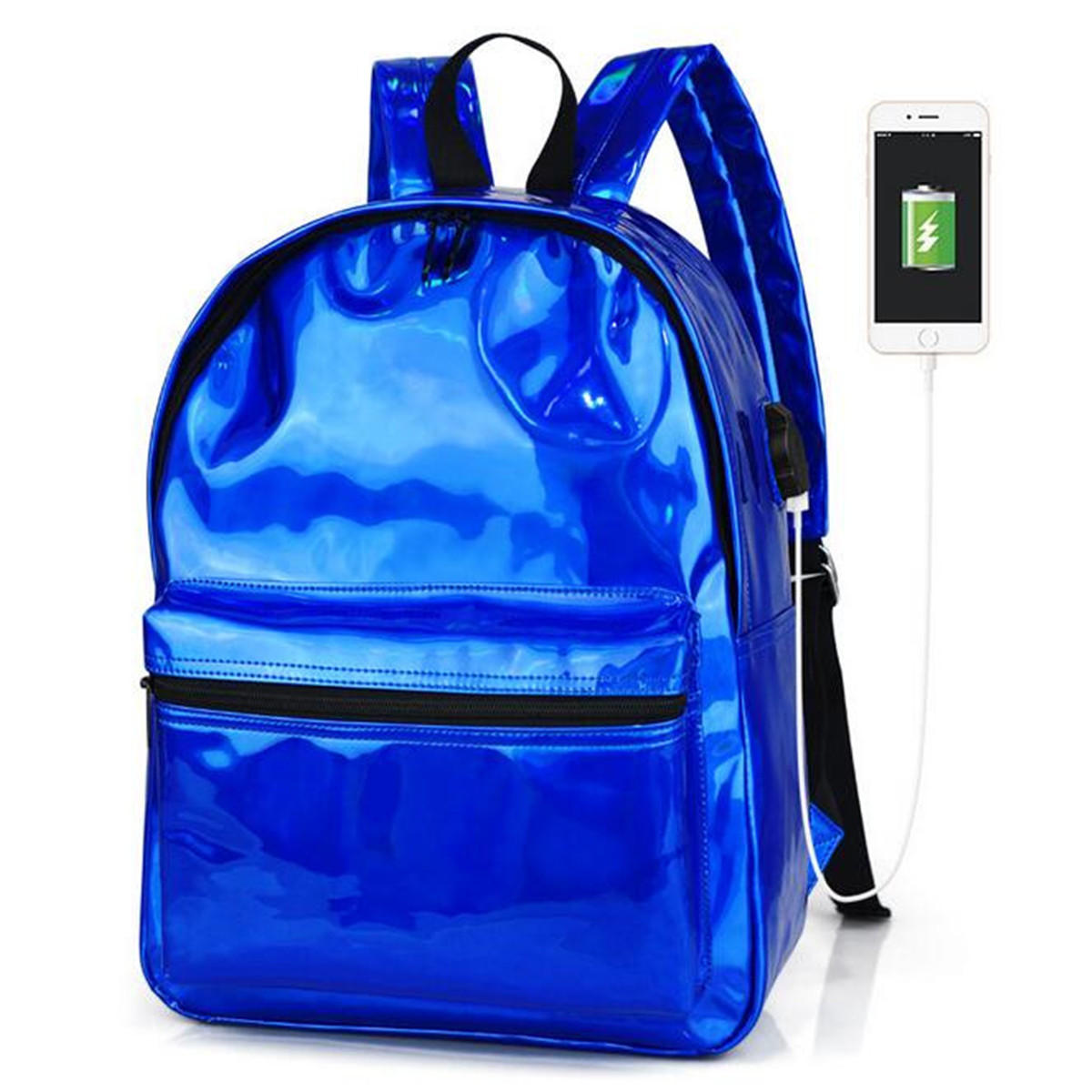 USB PU рюкзак Водонепроницаемы 14 дюймов Ноутбук Школа Сумка Кемпинг Сумка Travel Pack Shoulder Сумка Сумка