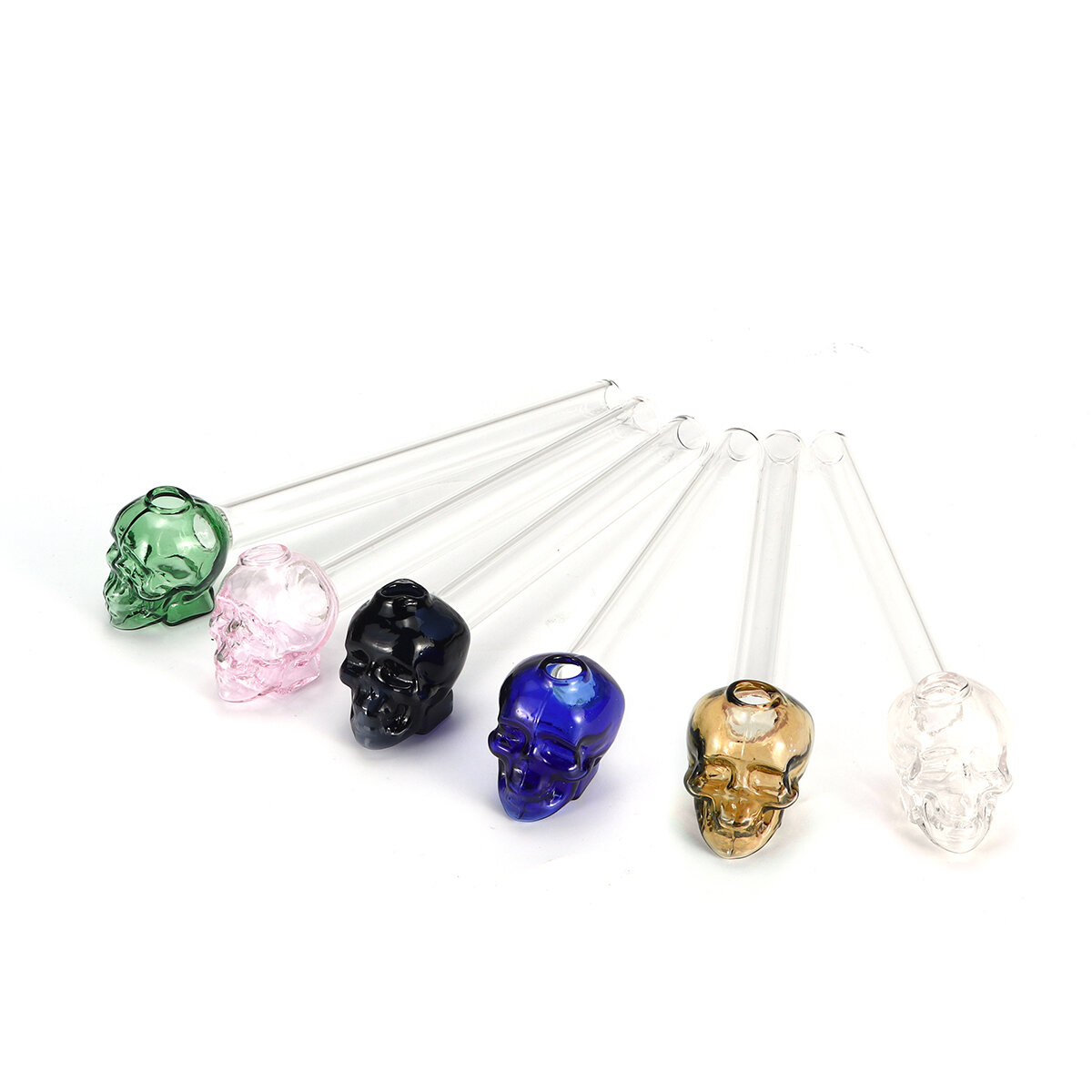 Colorful Skull Glass Water Pipe Modern Design for Smoking Durable