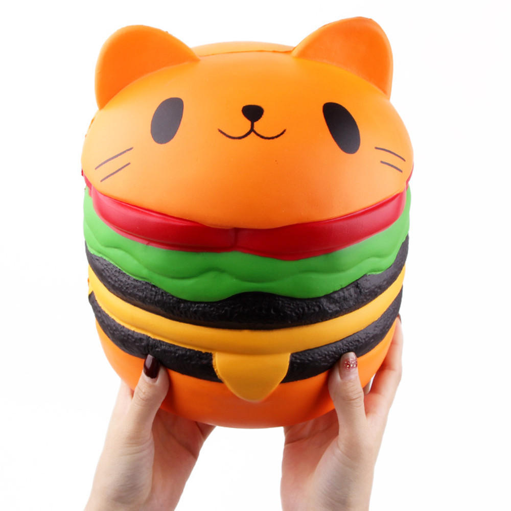 SanQi Elan Huge Cat Burger Squishy 8.66'' Humongous Jumbo 22CM Soft Slow Rising With Packaging Gift 