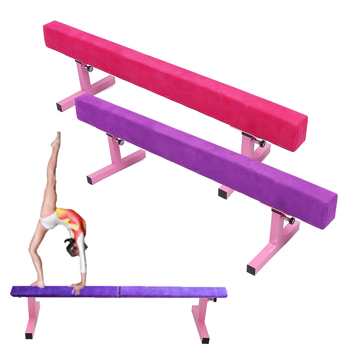 1.8M/6FT High Gymnastics Balance Beam Gym Exercise Sports Training Airtrack Rolls Bar Tools Equipment