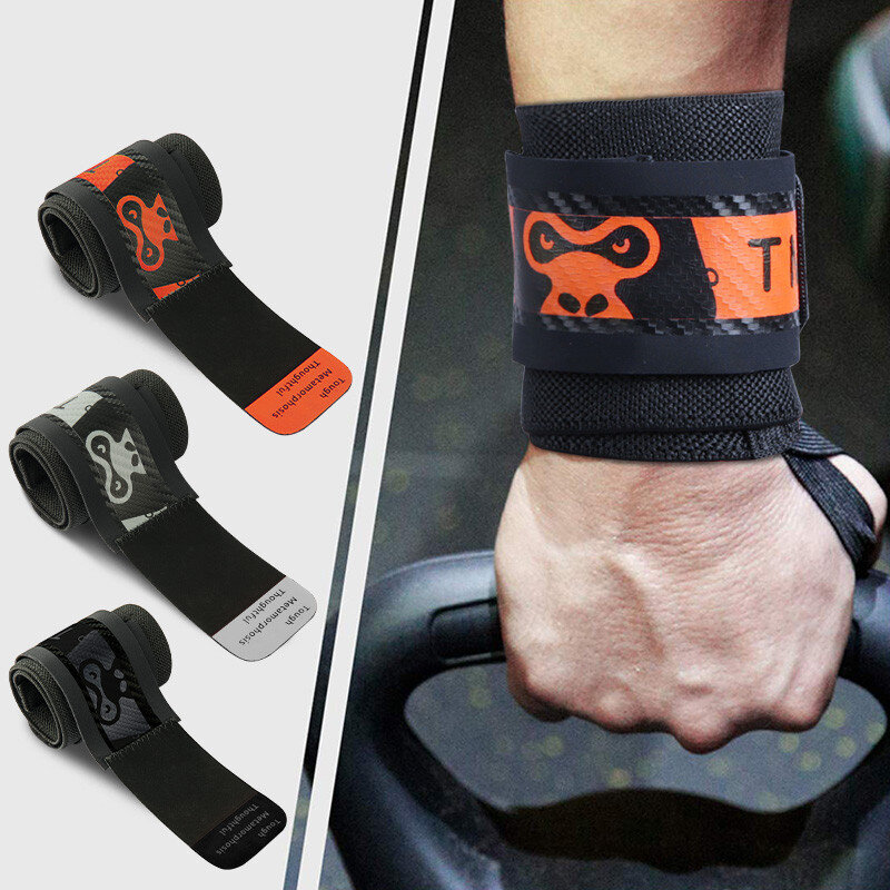 

TMT 2 Pcs Wrist Brace Wristband Hand Wrap Support Strap for Gym Weight Dumbbell Fitness Training