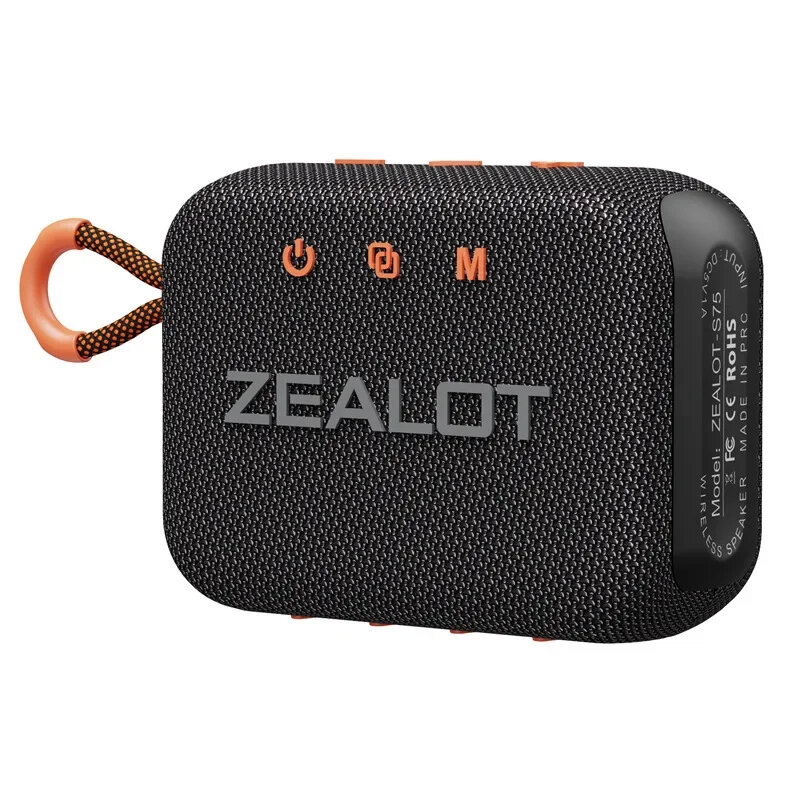 

Zealot S75 10W bluetooth Speaker Portable Speaker 57mm Loud Driver HiFi Stereo 3000mAh Battery Support TF Card TWS IPX6