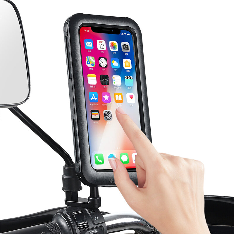 

WEST BIKING Phone Holder 360° Adjustable Waterproof Bike Holder Aluminium Alloy Phone Bracket TPU Touch Screen Film for
