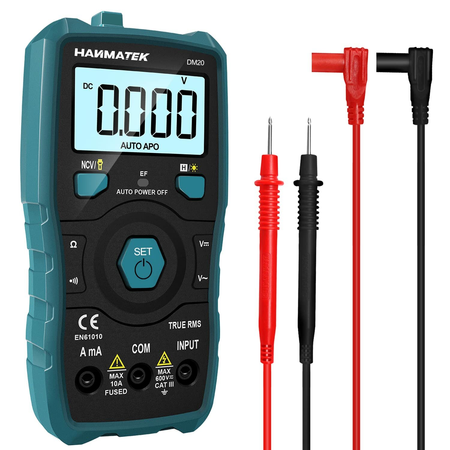 

HANMATEK DM20 Digital Multimeter Auto-Ranging 6000 Counts Smart Electrical Tester with Non-Contact Voltage Function Safe
