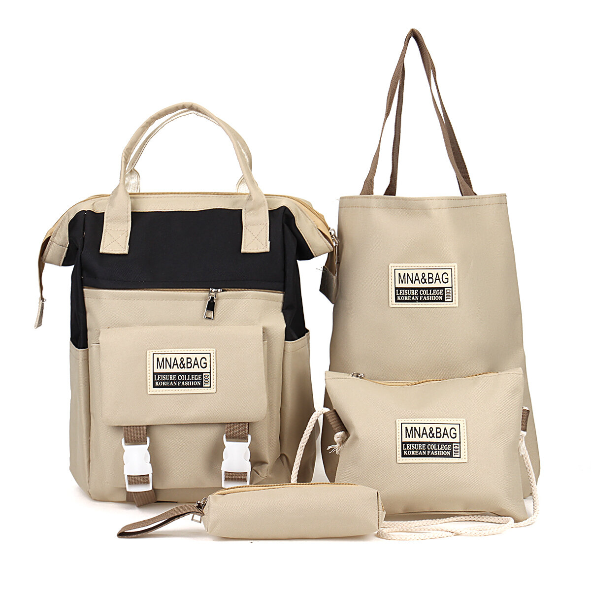 4 Pcs/Set Mom Backpack Waterproof Baby Diaper Bag Nappy Stroller Bag Outdoor Travel